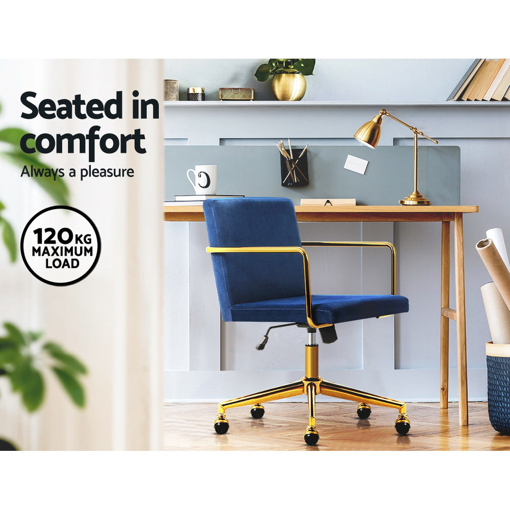 Luxurious Velvet Office Chair Executive Computer Chairs-Royal blue