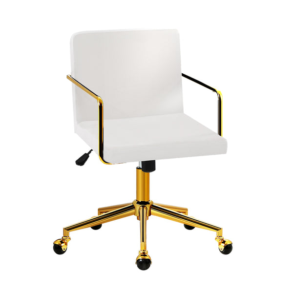  Luxurious Velvet Office Chair Executive Computer Chairs-White