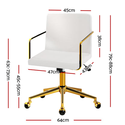 Luxurious Velvet Office Chair Executive Computer Chairs-White