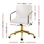 Luxurious Velvet Office Chair Executive Computer Chairs-White