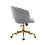 Adjustable Velvet Office Chair Fabric Computer Chairs -Grey