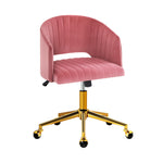 Adjustable Velvet Office Chair Fabric Computer Chairs - Pink