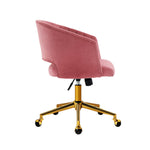 Adjustable Velvet Office Chair Fabric Computer Chairs - Pink