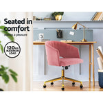 Adjustable Velvet Office Chair Fabric Computer Chairs - Pink