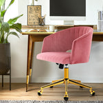 Adjustable Velvet Office Chair Fabric Computer Chairs - Pink