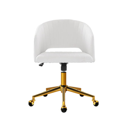 Adjustable Velvet Office Chair Fabric Computer Chairs - White