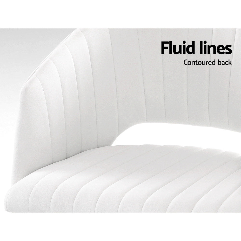 Adjustable Velvet Office Chair Fabric Computer Chairs - White