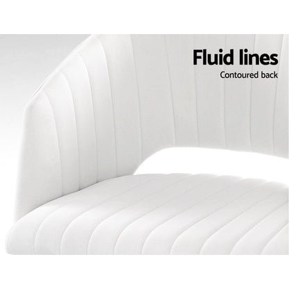 Adjustable Velvet Office Chair Fabric Computer Chairs - White