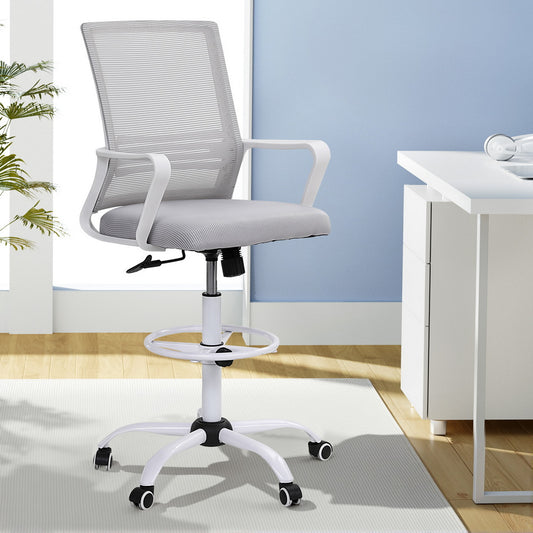 Office Chair Drafting Chairs Stool Computer Desk Studios Mesh White
