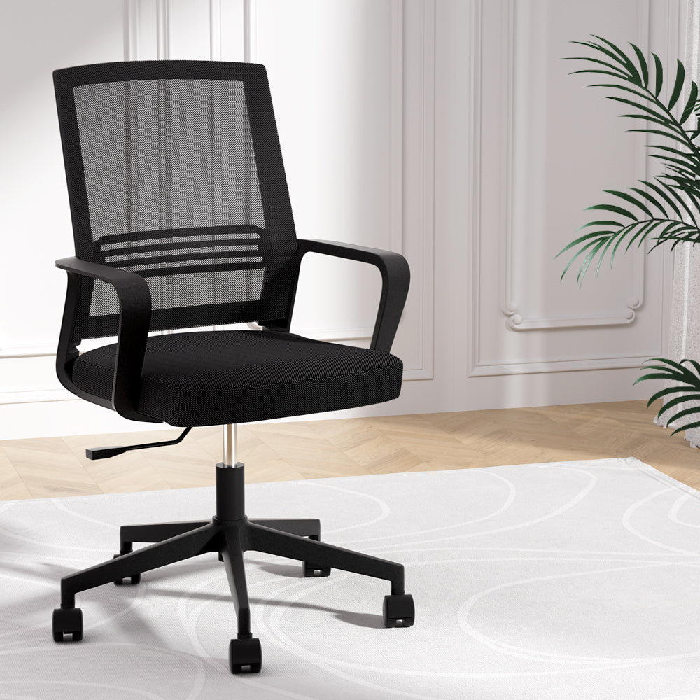 Grey/Black Mid Back Marvel Mesh Office Chair for Work and Gaming