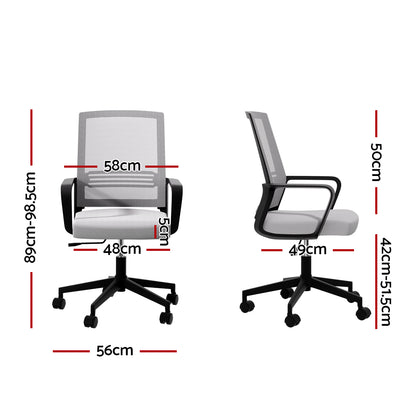 Grey/Black Mid Back Marvel Mesh Office Chair for Work and Gaming
