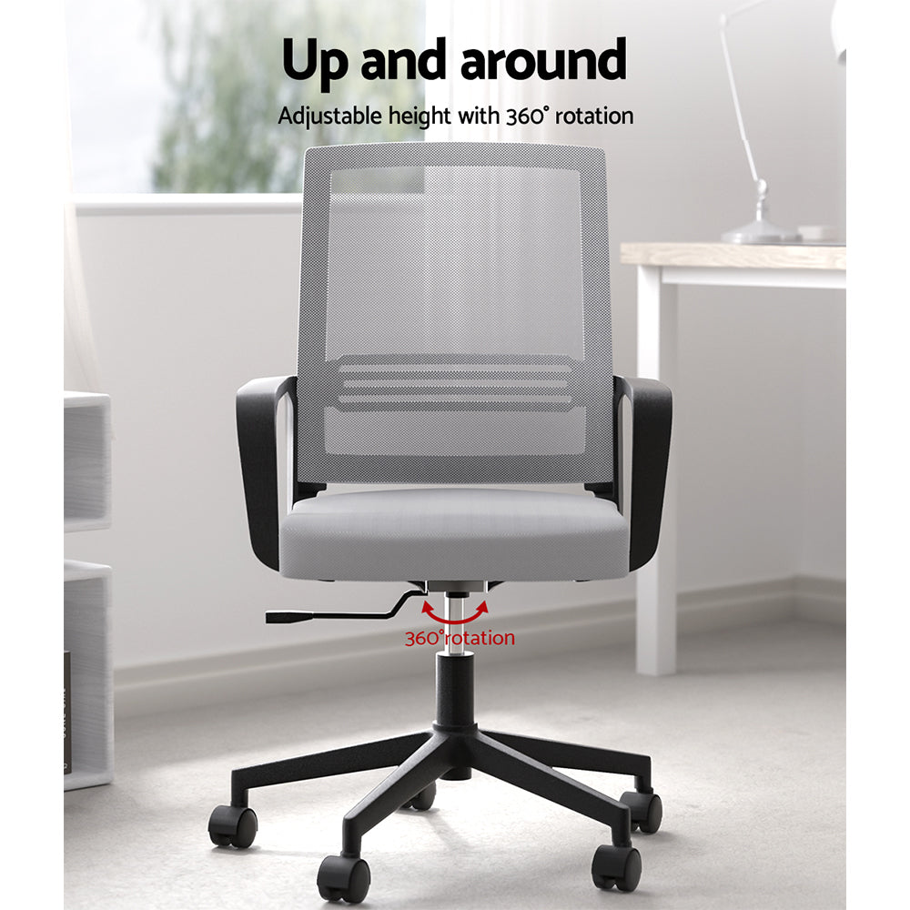 Grey/Black Mid Back Marvel Mesh Office Chair for Work and Gaming