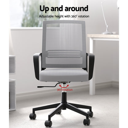 Grey/Black Mid Back Marvel Mesh Office Chair for Work and Gaming