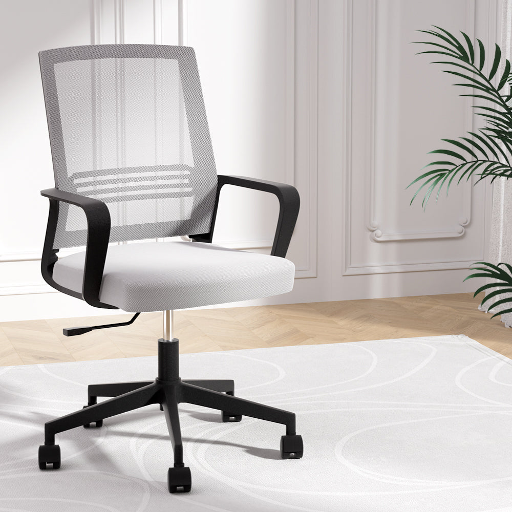 Grey/Black Mid Back Marvel Mesh Office Chair for Work and Gaming