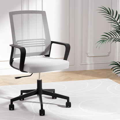Grey/Black Mid Back Marvel Mesh Office Chair for Work and Gaming