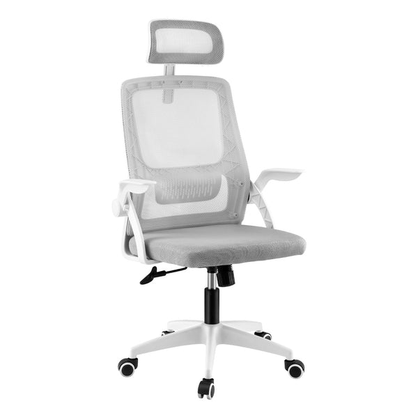  Ergonomic Office Chair Computer Desk Chairs Headrest Adjustable Grey