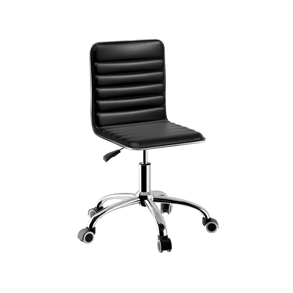 Sleek White/Black PU Leather Gaming Chair for Office and Computer Desk
