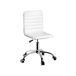 Sleek White/Black PU Leather Gaming Chair for Office and Computer Desk