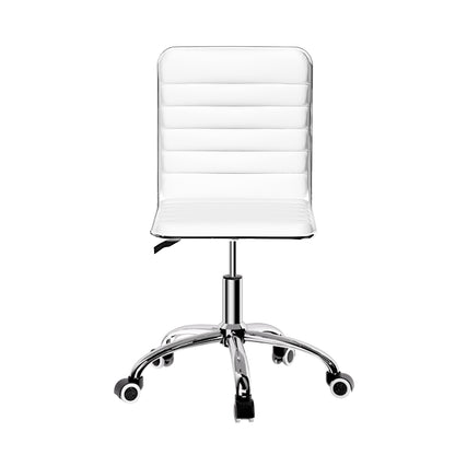 Sleek White/Black PU Leather Gaming Chair for Office and Computer Desk