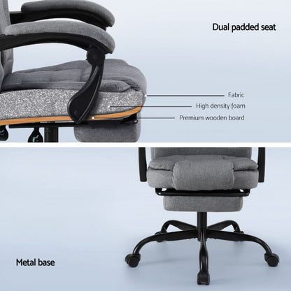 Office Chair Executive Fabric Seat Racing Computer Desk Chairs Footrest