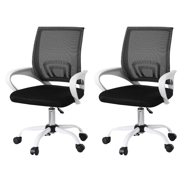  2x Office Chair Mesh Computer Gaming Desk Chairs Work Study Mid Back