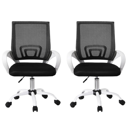 2x Office Chair Mesh Computer Gaming Desk Chairs Work Study Mid Back