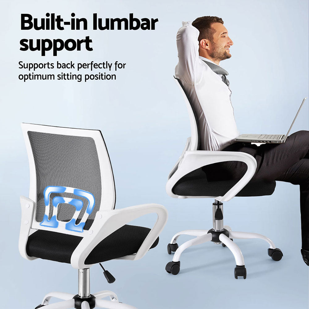 2x Office Chair Mesh Computer Gaming Desk Chairs Work Study Mid Back