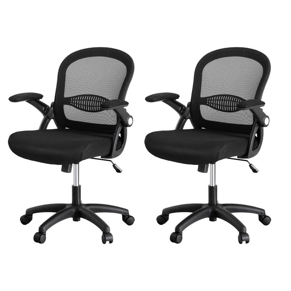  2x Mesh Office Chair Computer Gaming Desk Chairs Work Study Mid Back