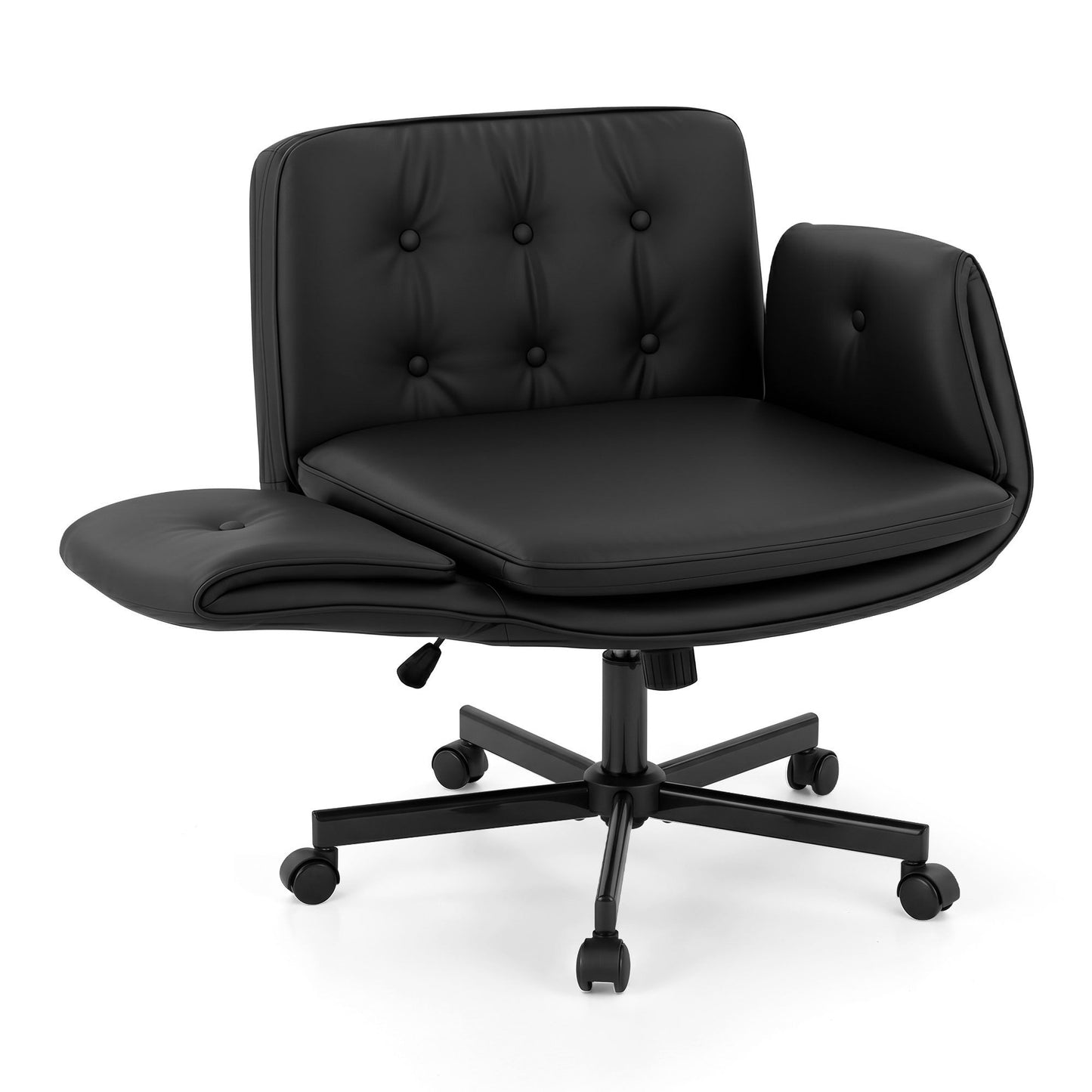 Cross Legged Office Chair Wheels Armrests | HomeAndLiving - 2