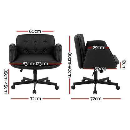 Cross Legged Office Chair Wheels Armrests | HomeAndLiving - 3
