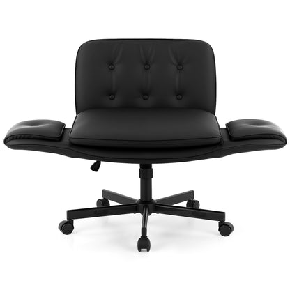 Cross Legged Office Chair Wheels Armrests | HomeAndLiving - 4