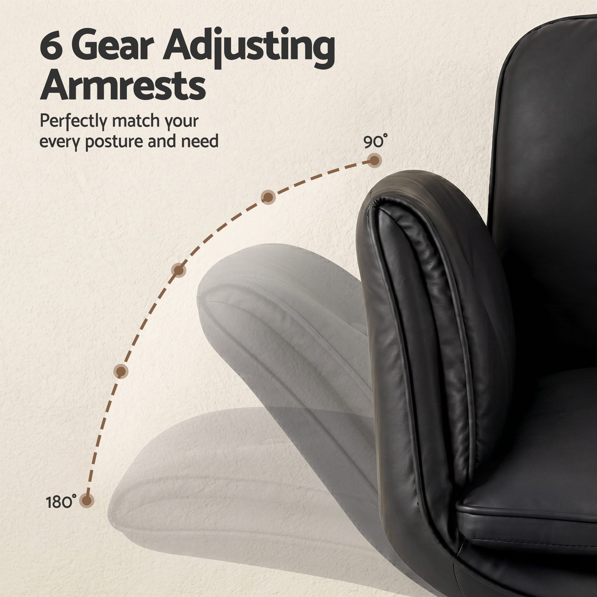 Cross Legged Office Chair Wheels Armrests | HomeAndLiving - 7