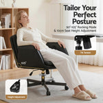 Cross Legged Office Chair Wheels Armrests | HomeAndLiving
