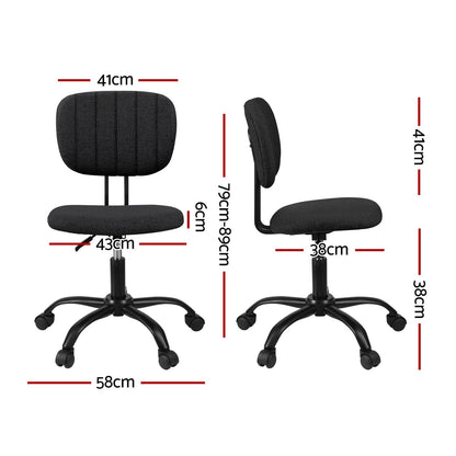 Black office chair king, rear view