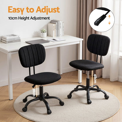 Black office chair king, in room setting