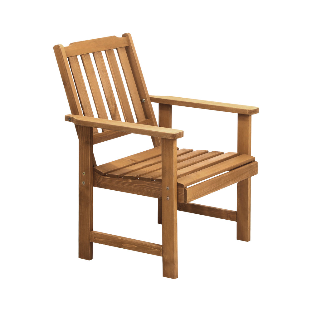 Outdoor Armchair Wooden Patio Furniture Chairs Garden Seat Brown