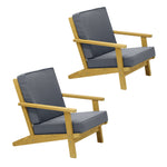 2PCS Outdoor Armchair Furniture Lounge Wooden Chair Patio Garden Sofa Set