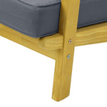 2PCS Outdoor Armchair Furniture Sun Lounge Wooden Garden Sofa Foot Stool