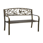 Garden Bench 3 Seater Bird Pattern Bronze