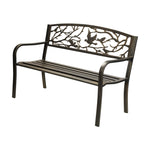 Garden Bench 3 Seater Bird Pattern Bronze