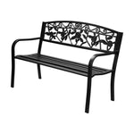 Garden Bench Seat Outdoor Furniture Patio Park Backyard Chair Black