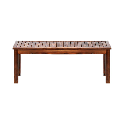 Wood Patio Dining Chair 120cm Garden Bench Outdoor Slatted Seat