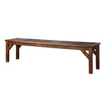 Garden Bench Wood Patio 190cm Slatted Seat Outdoor