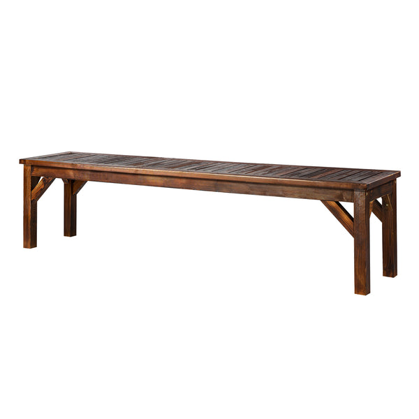  Garden Bench Wood Patio 190cm Slatted Seat Outdoor