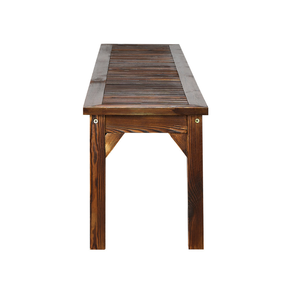 Garden Bench Wood Patio 190cm Slatted Seat Outdoor