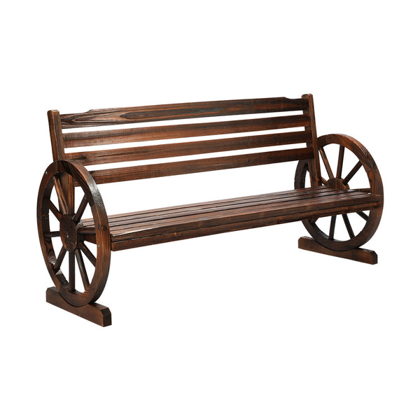  Garden Bench 3 Seater Outdoor Furniture Wooden Wagon Chair Patio Lounge