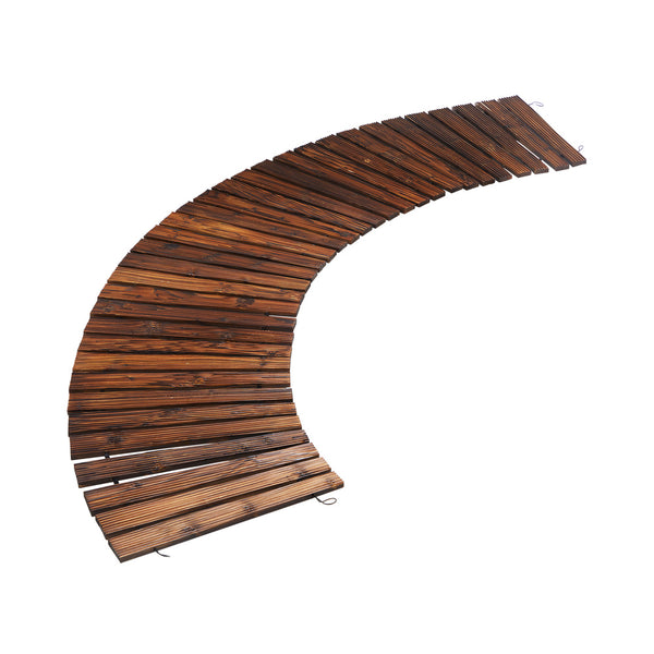  Garden Wooden Pathway 8ft Roll-Out Curved