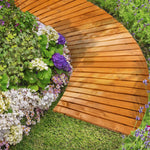 2PC Garden Wooden Pathway 8ft Roll-Out Curved