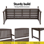 Outdoor Garden Bench Wooden 2 Seater Lounge Chair Patio Furniture Brown