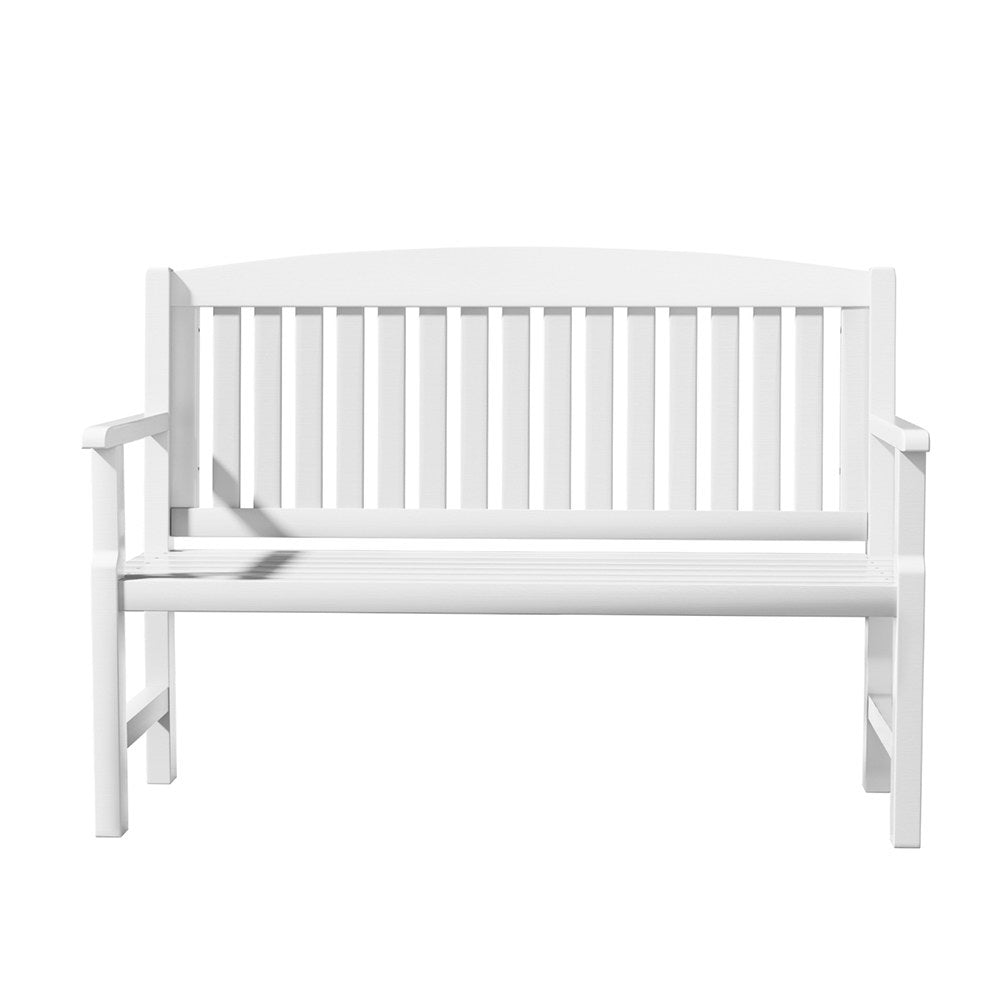 Elegant White Wooden Garden Bench